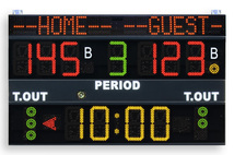 Multisport scoreboard with programmable team-names - basketball scoreboard - Electronic scoreboard